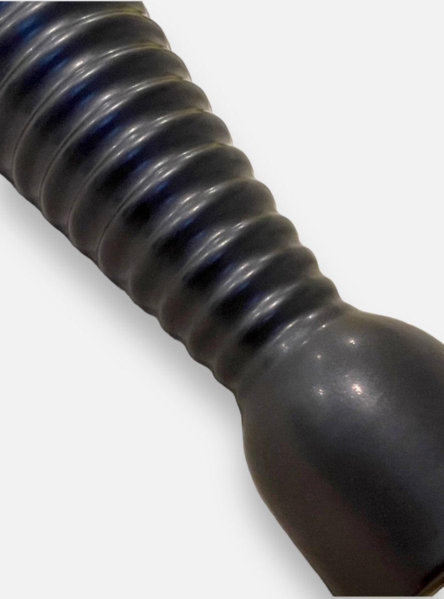 Modern Black Rippled Candle Holder