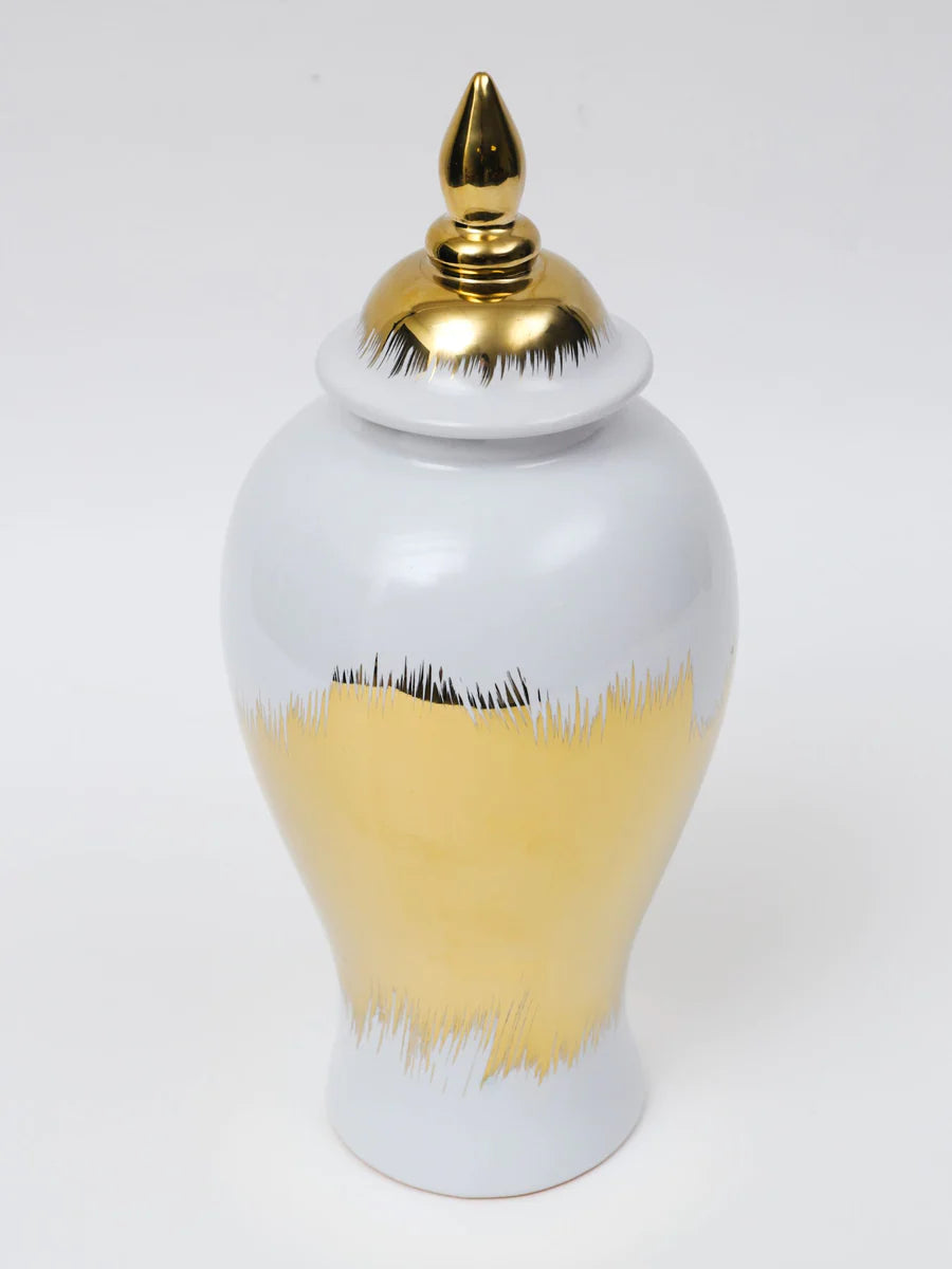 White & Gold Ginger Jar