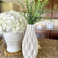 white octagon vase