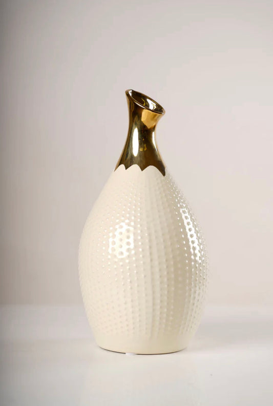 Cream & Gold Vase